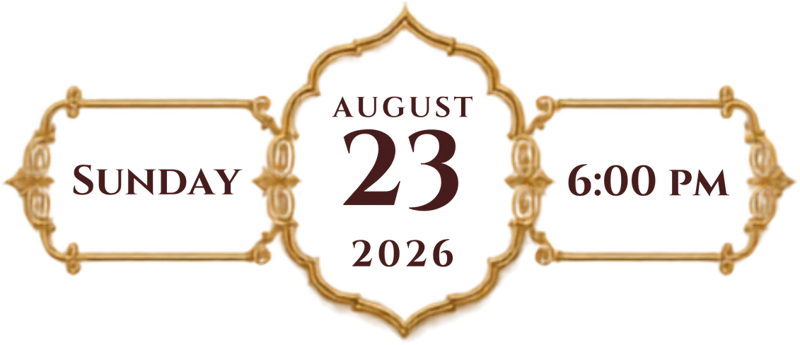 Sunday, August 23, 2026, 6:00 PM